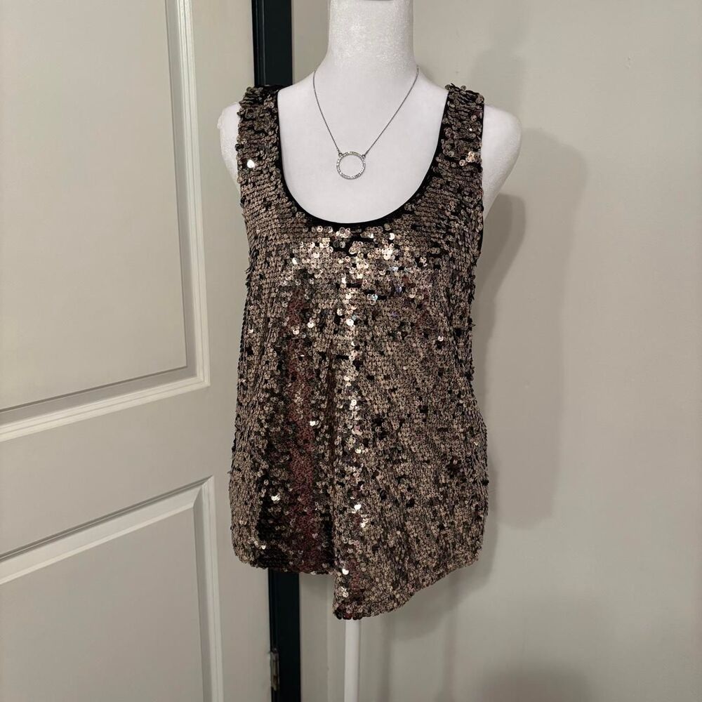 Forever 21 Y2K Sequin Metallic Party Tank Top Size Small NWT